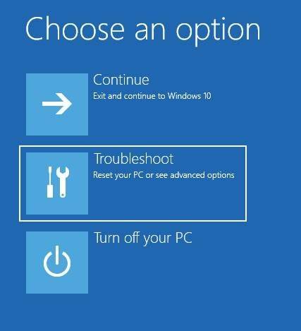 Windows 10 Restore Mode Troubleshoot