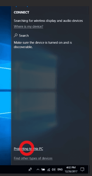 Windows 10 Wi-Fi Projecting to this PC
