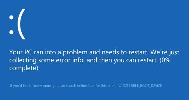 Your PC ran into a problem and needs to restart
