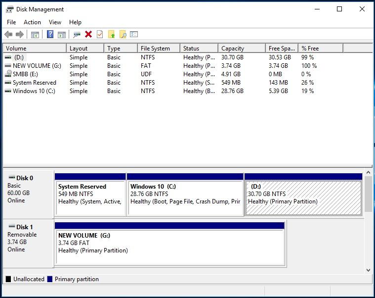 hard drive manager windows 10