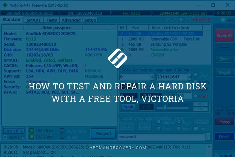 Test and Repair Hard Disk with Free Tool Victoria: Tutorial