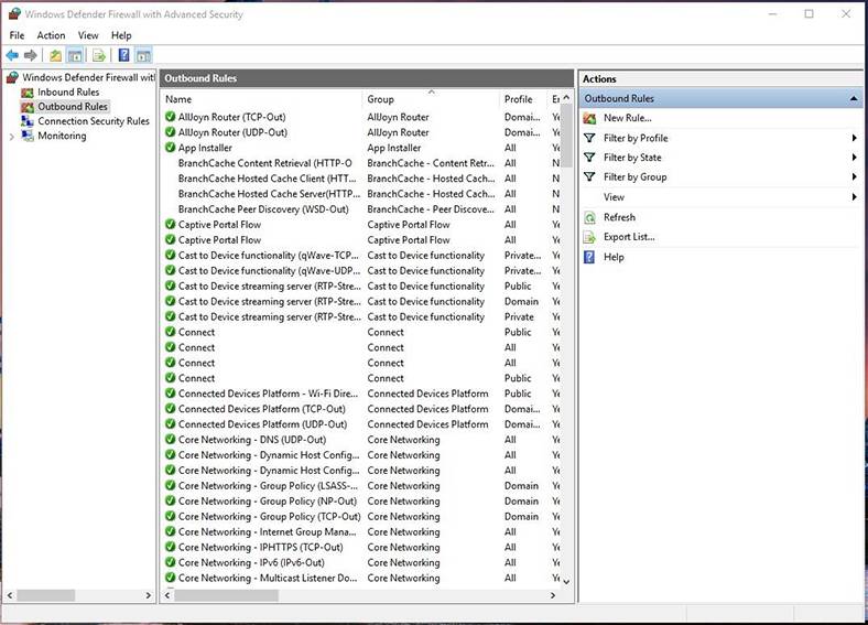 Windows Defender Firewall