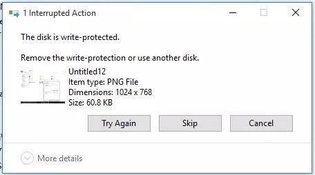 The disk is write-protected