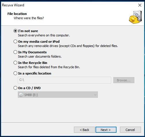 recuva recovery software