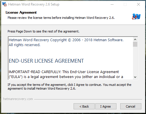 Hetman Word Recovery 4.6 instaling