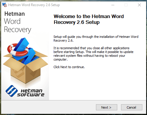 Hetman Word Recovery 4.6 free instals