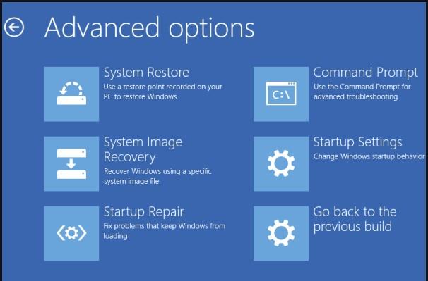 Advanced startup options