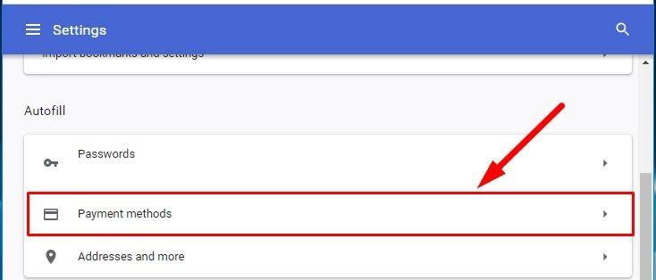 Autosaving Payment Data In Google Chrome How To Enable It Disable Or Remove Data