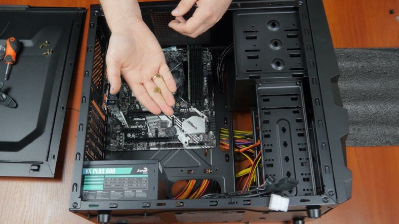 Installing the motherboard into the case