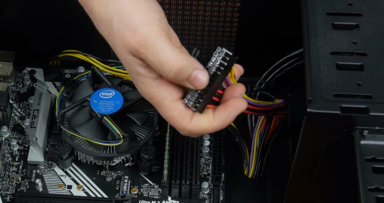 Connecting the PSU to the motherboard