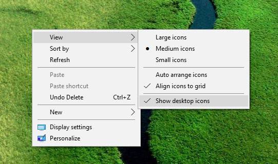 Show desktop icons