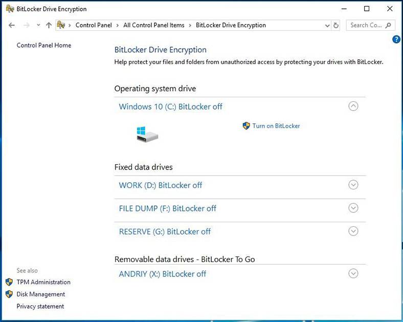 BitLocker Drive Encryption