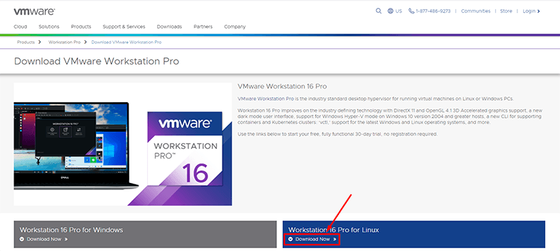 Descarregar a estação de trabalho VMware 16 Pro do sítio web oficial