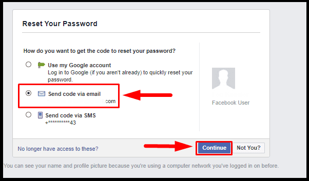 Need to reset facebook password