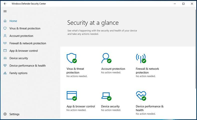 Windows Defender Security Center