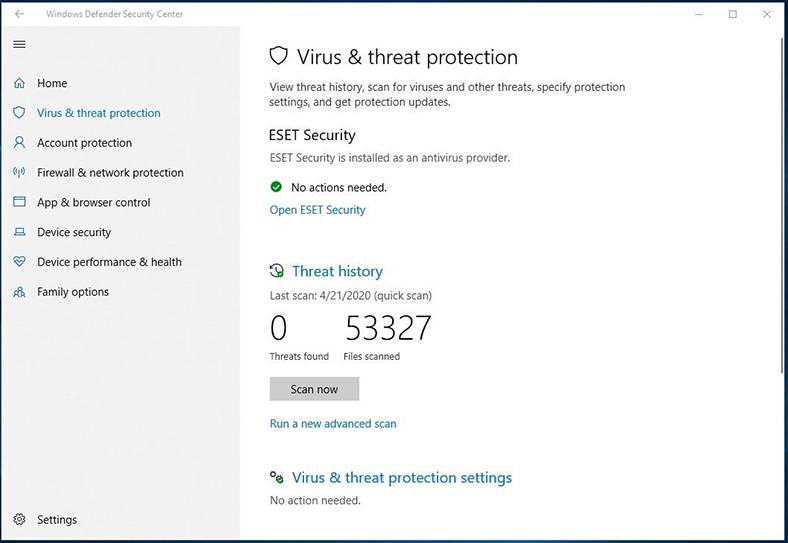 Windows Defender Security Center