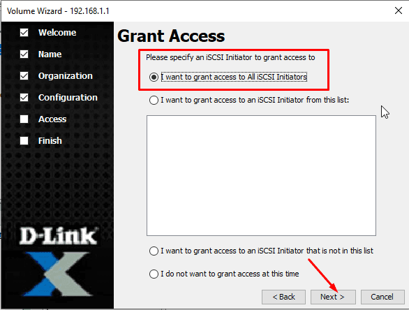 iSCSI Access Type