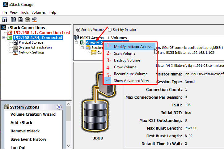 Server-Optionen