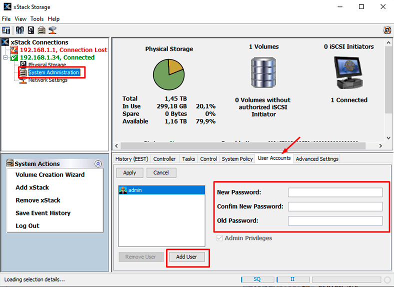 Editar credenciais do usuário