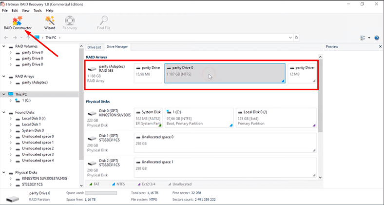 Herramienta incorporada para la detección forzada de dispositivos conectados.