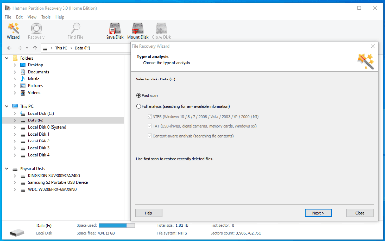 Hetman Partition Recovery. Análisis