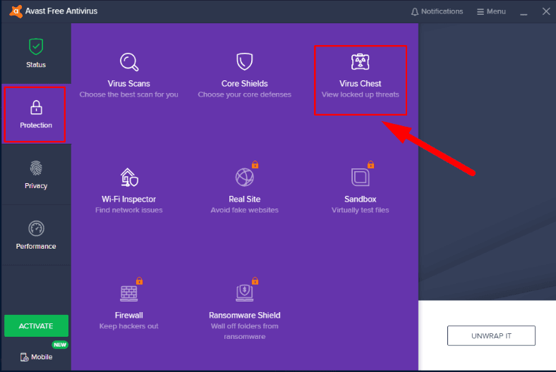 avast check for viruses on my computer