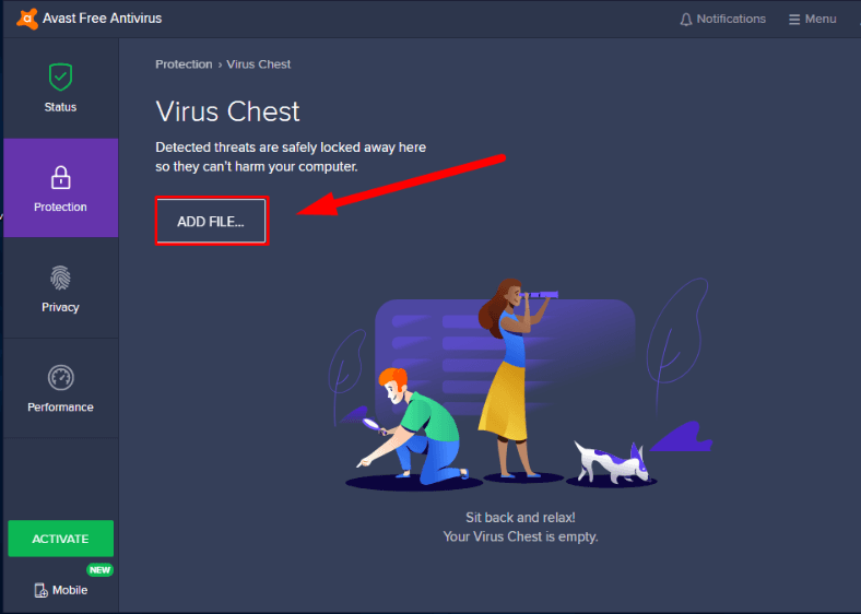 if avast for mac finds a virus but its not in virus chest