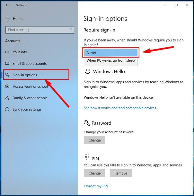 manage passwords in windows 10