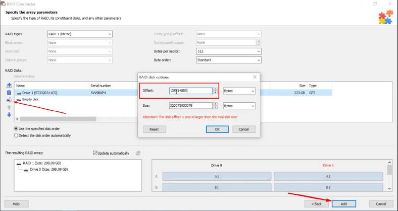 Specify the offset in the Constructor