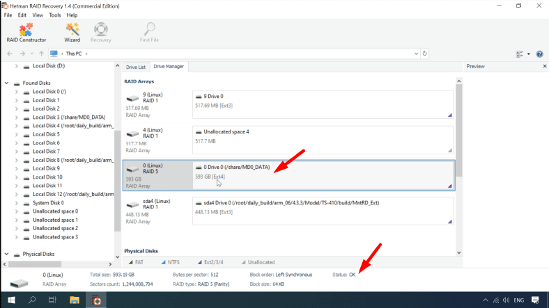 Hetman RAID Recovery main window