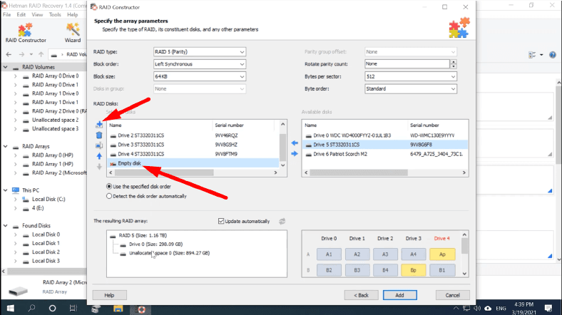 Add the missing drives