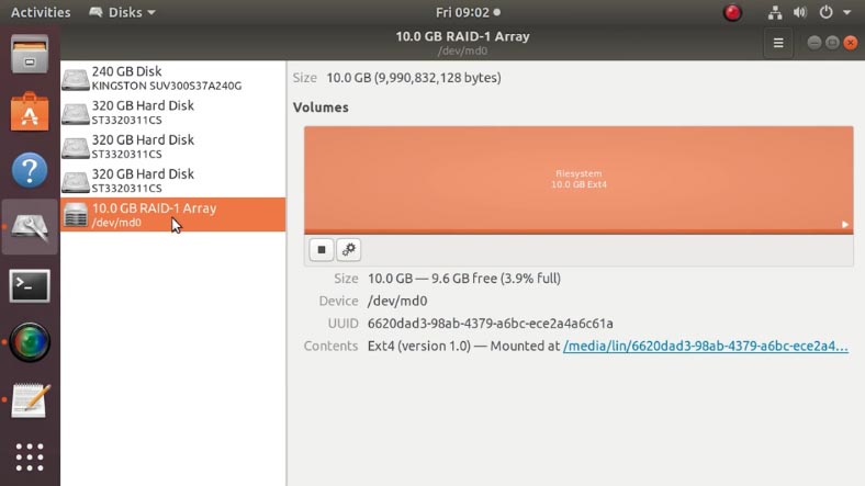 A RAID 1 system made of two drives