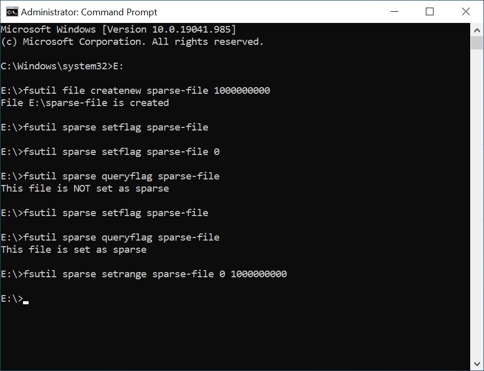 Allocate free disk space