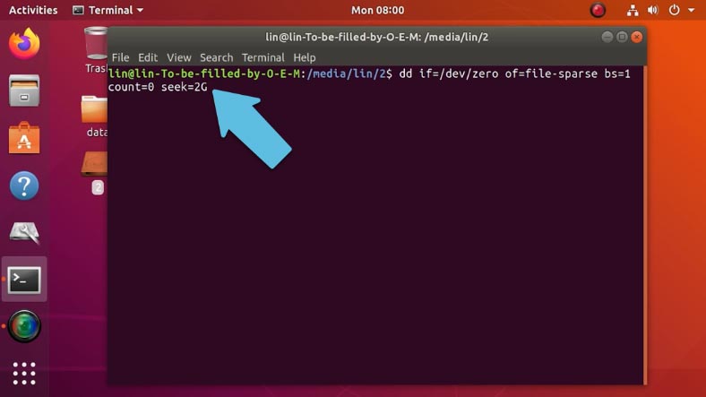 Creación a través de la terminal Linux