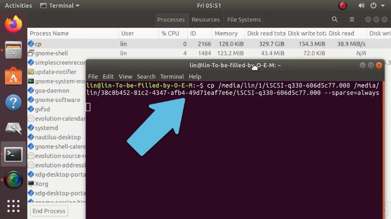 Copiar una imagen a través del terminal Linux