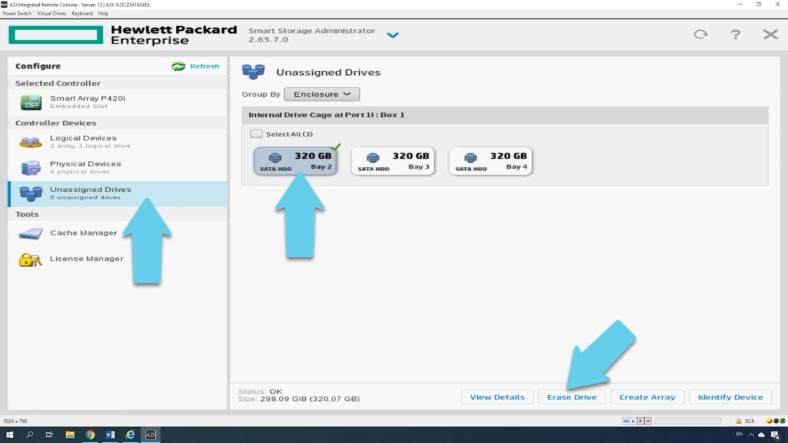 configuring hp smart array controller