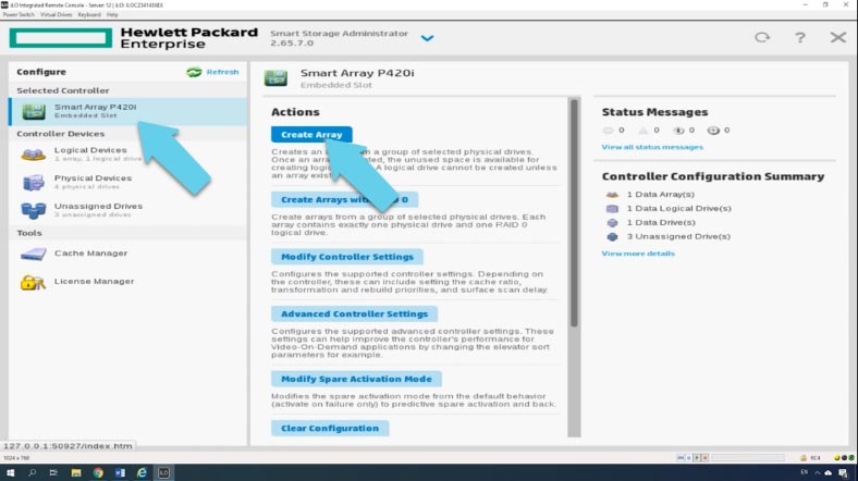 «Smart Array» luego haga clic en «Create Array».