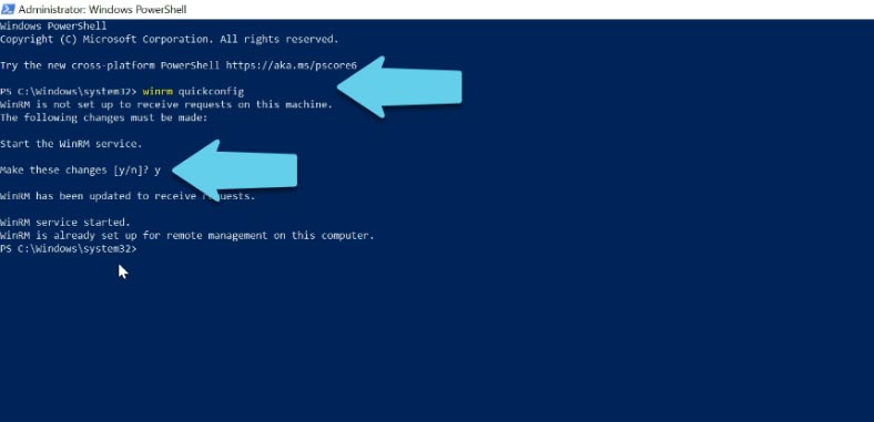 Enable automatic start for the winrm service
