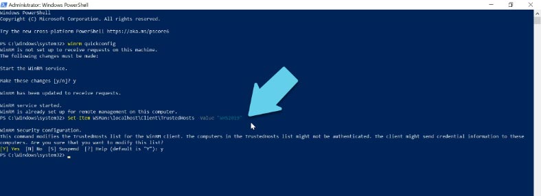 Acrescentar o servidor hyper-V à lista de anfitriões de confiança