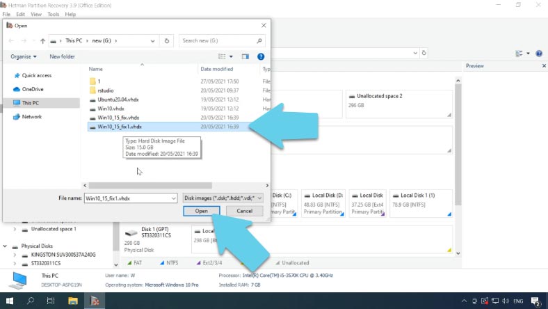 Mounting a fixed-size virtual hard disk