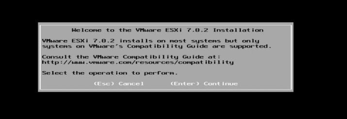 Aviso do Instalador ESXi