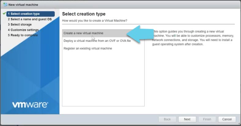 Klicken Sie Create/Register VM