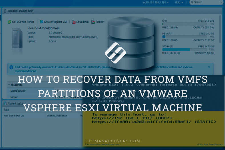 Recover Data from VMFS Partitions: VMware vSphere ESXi VM