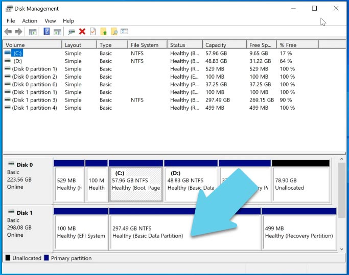 Connect the hard disk containing your files to a properly working Windows computer