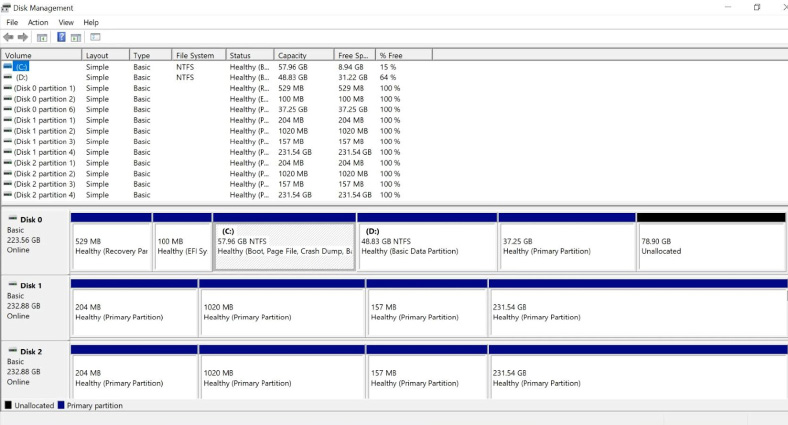 إدارة أقراص Windows