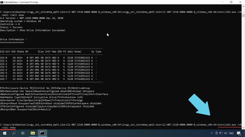 storcli64.exe /c0 /vall show