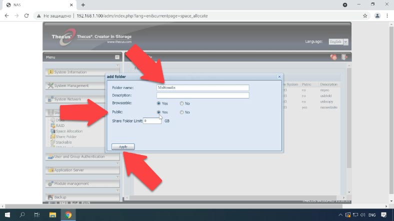 Introduzca el nombre y active la configuración de acceso