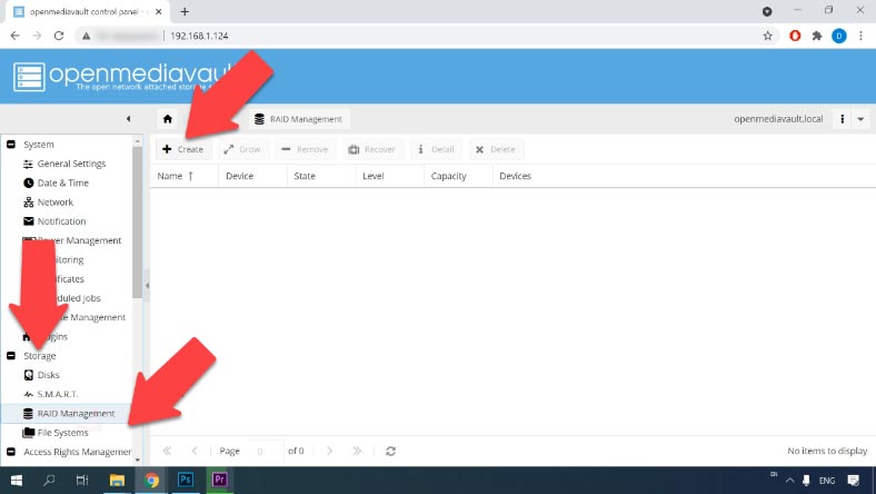 Створити RAID масив на щойно створеному мережевому сховищі