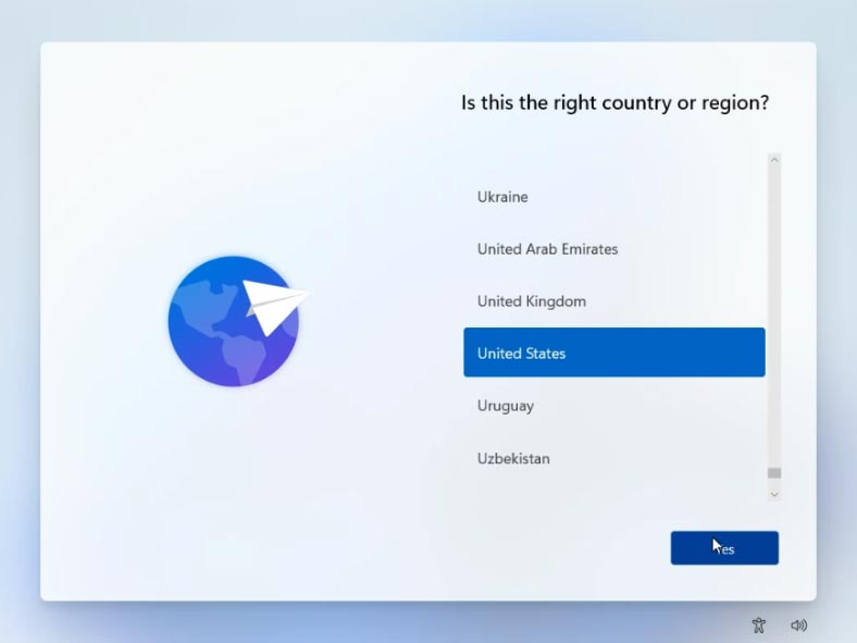 Select the country or region