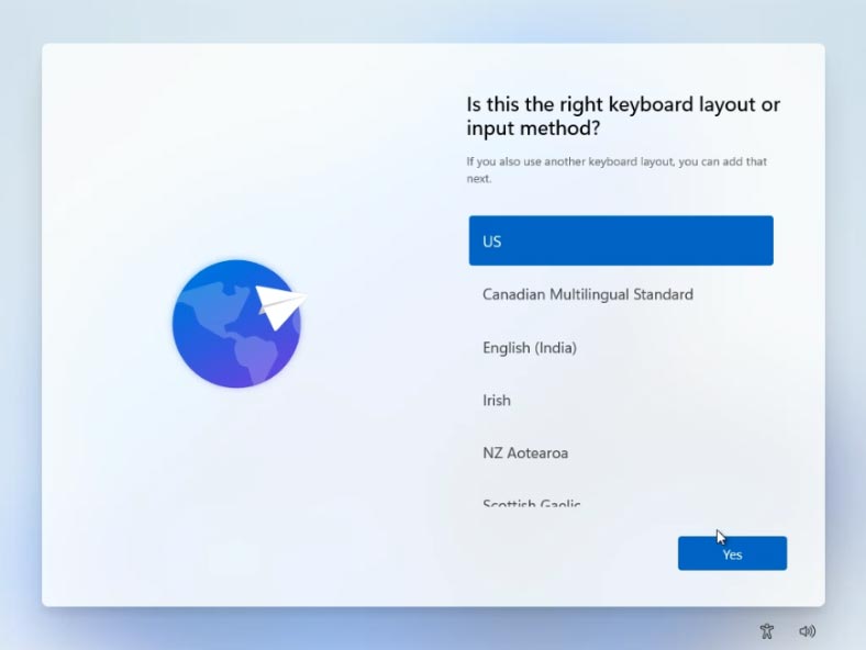 Choosing keyboard layout and input method